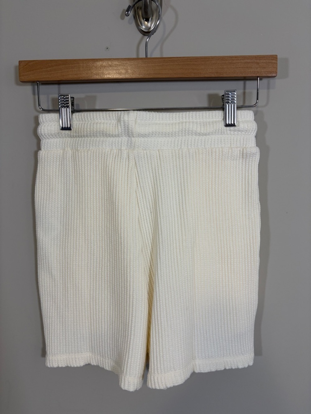 THE RANGE Waffle knit cotton blend shorts Ecru Cream Sz XS NEW - Picture 5 of 12